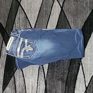 ROCK REVIVAL SHERRY STRAIGHT SEQUINS RHINESTONES DENIM JEAN